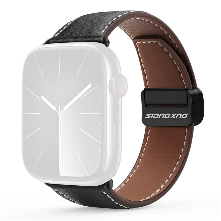 Ремешок DUX DUCIS YA Series для Apple Watch Series 10 42 мм / 9 8 7 41 мм / SE (2023) SE (2022) SE 6 5 4 40 мм / 3 2 1 38 мм, натуральная кожа коровы - черный
