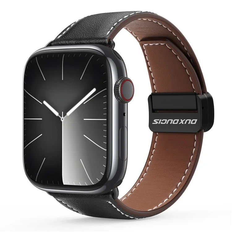Ремешок DUX DUCIS YA Series для Apple Watch Series 10 42 мм / 9 8 7 41 мм / SE (2023) SE (2022) SE 6 5 4 40 мм / 3 2 1 38 мм, натуральная кожа коровы - черный