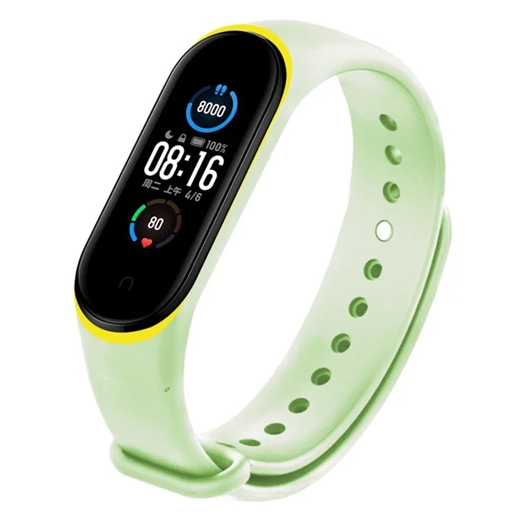 For Xiaomi Mi Band 6 / 5 / 4 / 3 Watch Strap Noctilucent TPU Dual-color Wristbands with Case