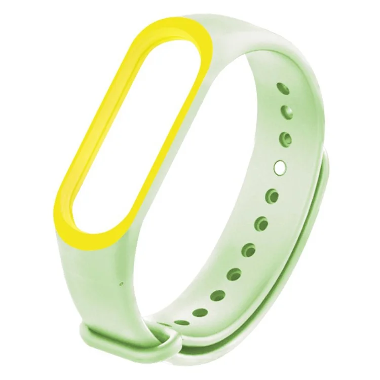 For Xiaomi Mi Band 6 / 5 / 4 / 3 Watch Strap Noctilucent TPU Dual-color Wristbands with Case