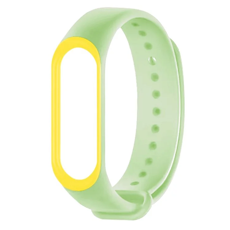 For Xiaomi Mi Band 6 / 5 / 4 / 3 Watch Strap Noctilucent TPU Dual-color Wristbands with Case