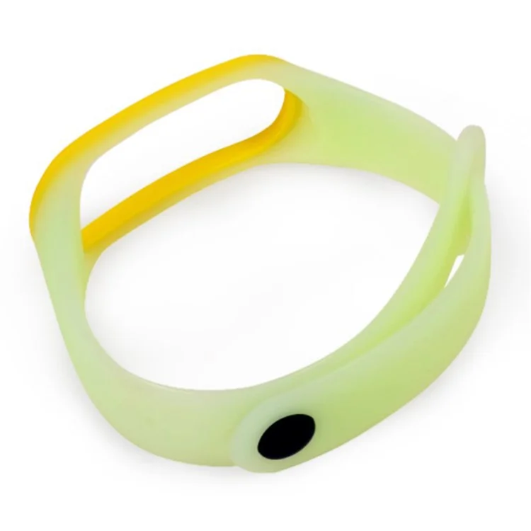 For Xiaomi Mi Band 6 / 5 / 4 / 3 Watch Strap Noctilucent TPU Dual-color Wristbands with Case