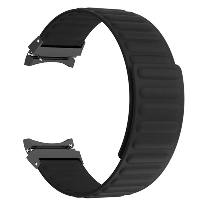 For Samsung Galaxy Watch6 / Watch 5 / Watch 5 Pro / Watch4 Magnetic Band Silicone Adjustable Wristband - Black