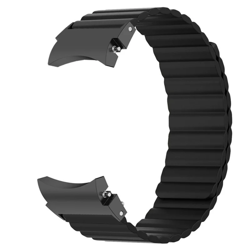 For Samsung Galaxy Watch6 / Watch 5 / Watch 5 Pro / Watch4 Magnetic Band Silicone Adjustable Wristband - Black