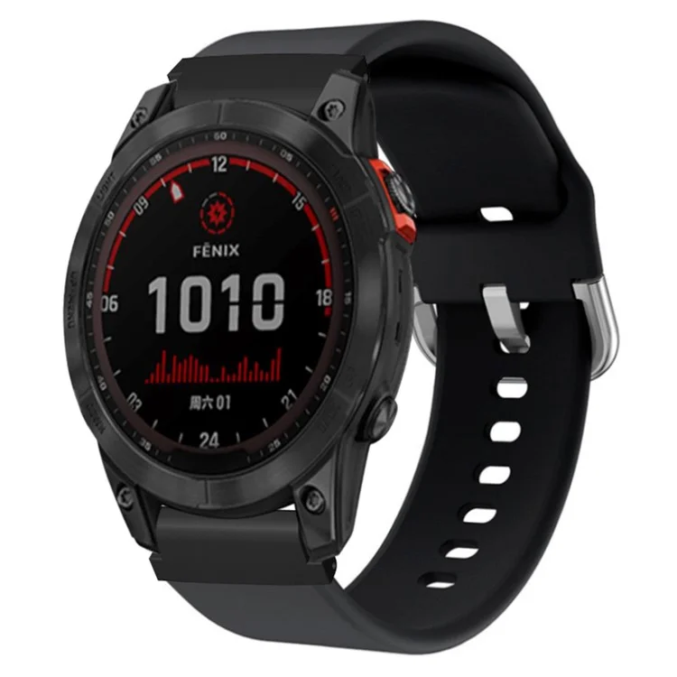 Pour Garmin Fenix 7S / 6S / 5S Montre Bracelet Silicone Respirant Bandes de Remplacement avec Connecteur PC de 20 mm - Noir