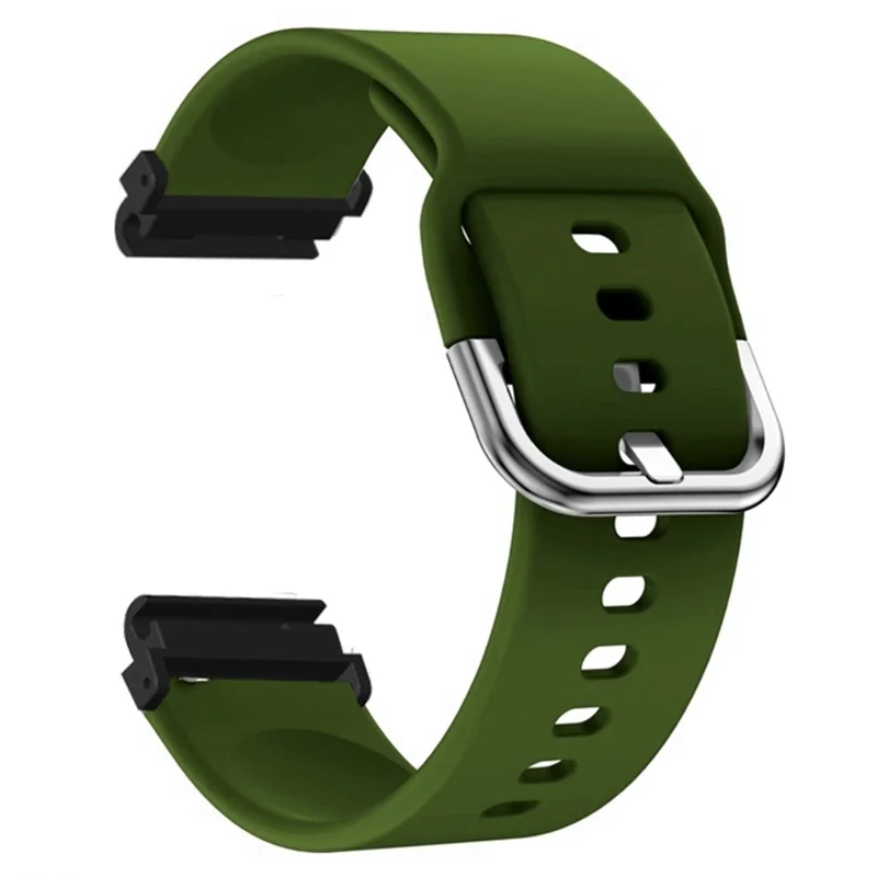 For Garmin Fenix 7S / 6S / 5S Watch Strap Silicone Breathable Replacement Bands with 20mm PC Connector - Army Green