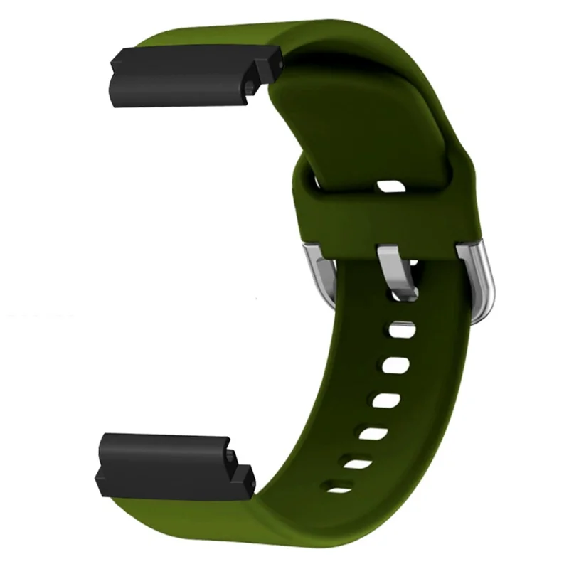 For Garmin Fenix 7S / 6S / 5S Watch Strap Silicone Breathable Replacement Bands with 20mm PC Connector - Army Green