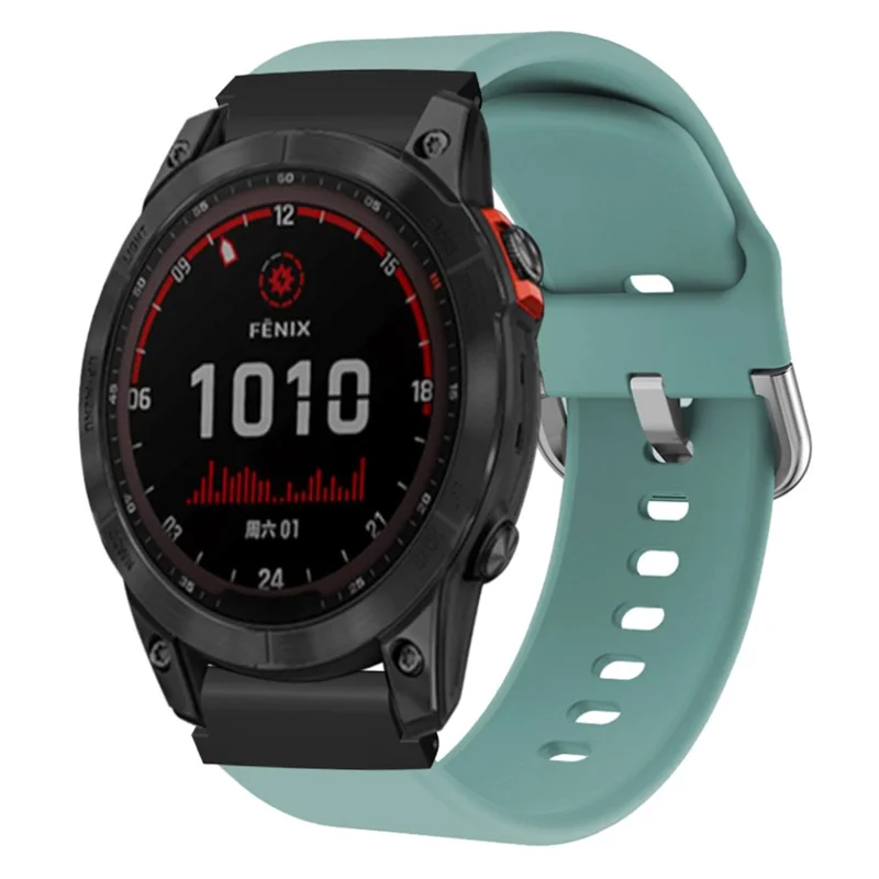 For Garmin Fenix 7S / 6S / 5S Watch Strap Silicone Breathable Replacement Bands with 20mm PC Connector - Light Green