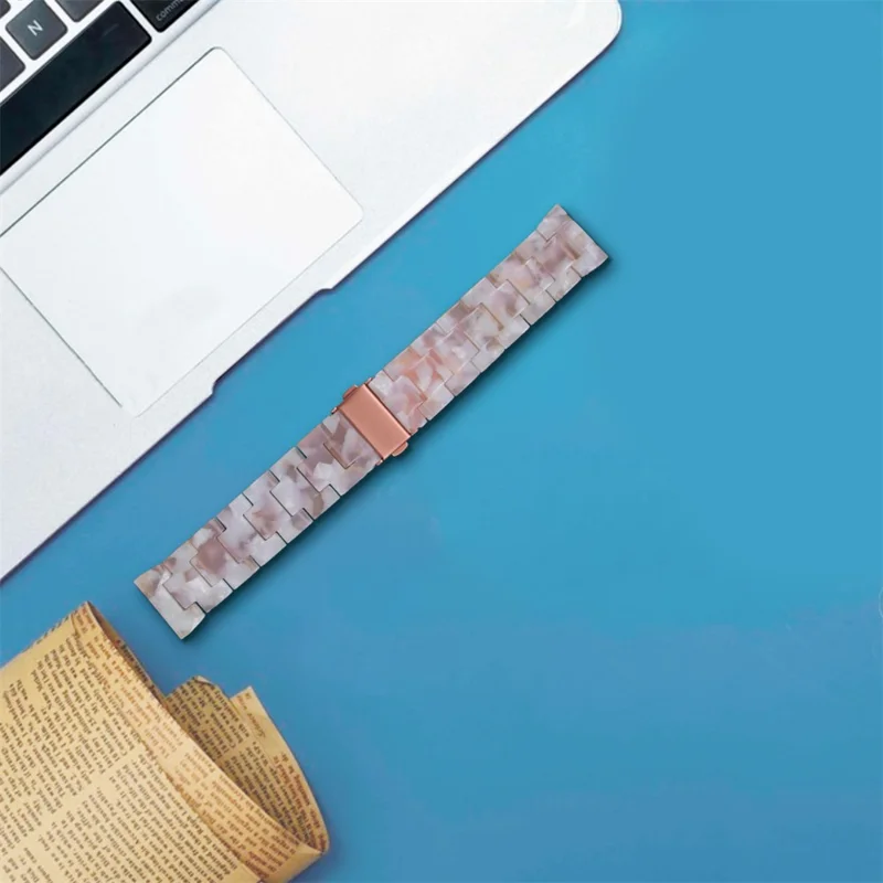 For Garmin Vivoactive 4 Replacement Watch Strap 22mm Waterproof Resin Watch Band - Pink Flower