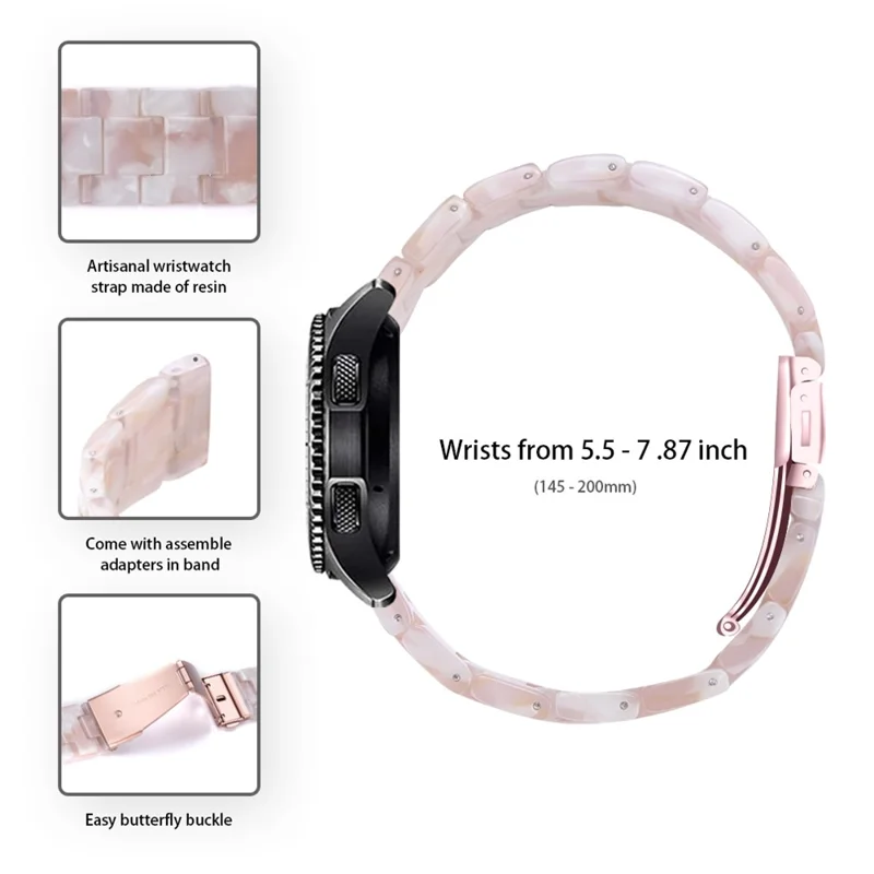 For Garmin Vivoactive 4 Replacement Watch Strap 22mm Waterproof Resin Watch Band - Pink Flower