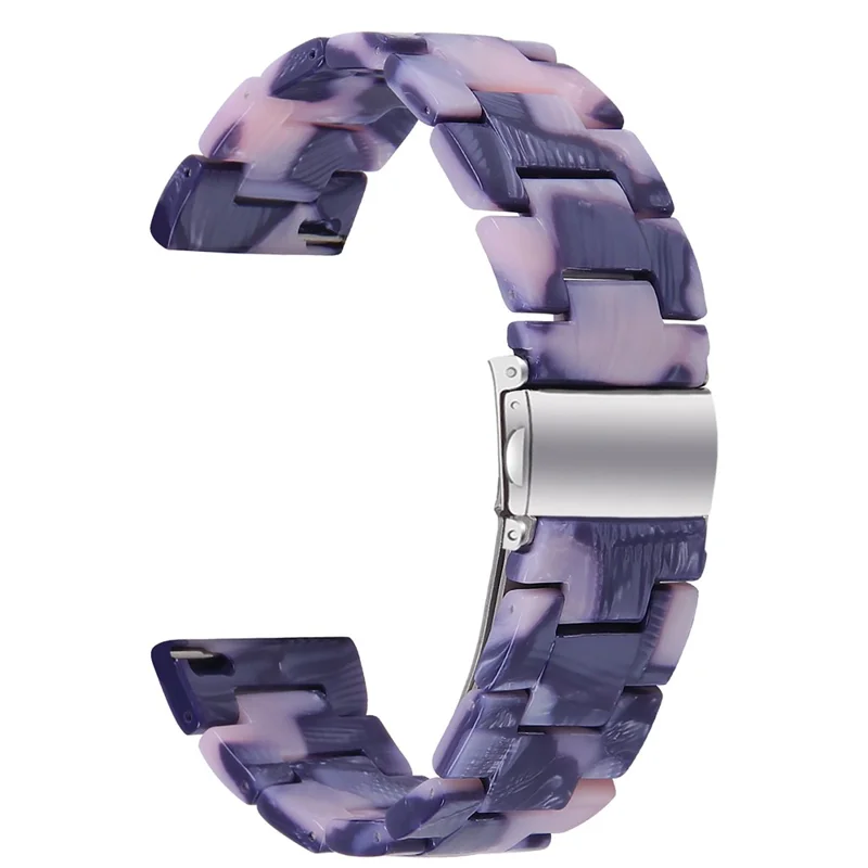 For Garmin Vivoactive 4 Replacement Watch Strap 22mm Waterproof Resin Watch Band - Ink Black Pink