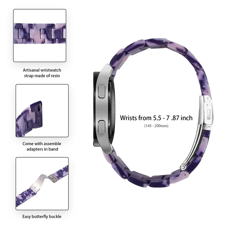 For Garmin Vivoactive 4 Replacement Watch Strap 22mm Waterproof Resin Watch Band - Ink Black Pink