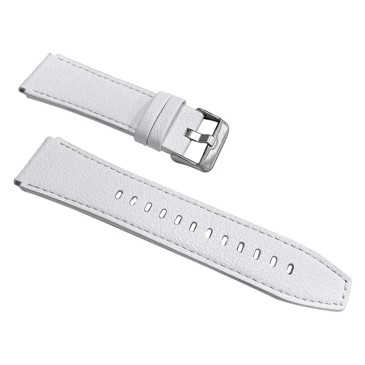 Pour Huawei Watch 4 Pro / Watch GT 3 / 2 46mm Quick Release Watch Band 22mm Top-Layer Cowhide Leather Wrist Strap - Blanc