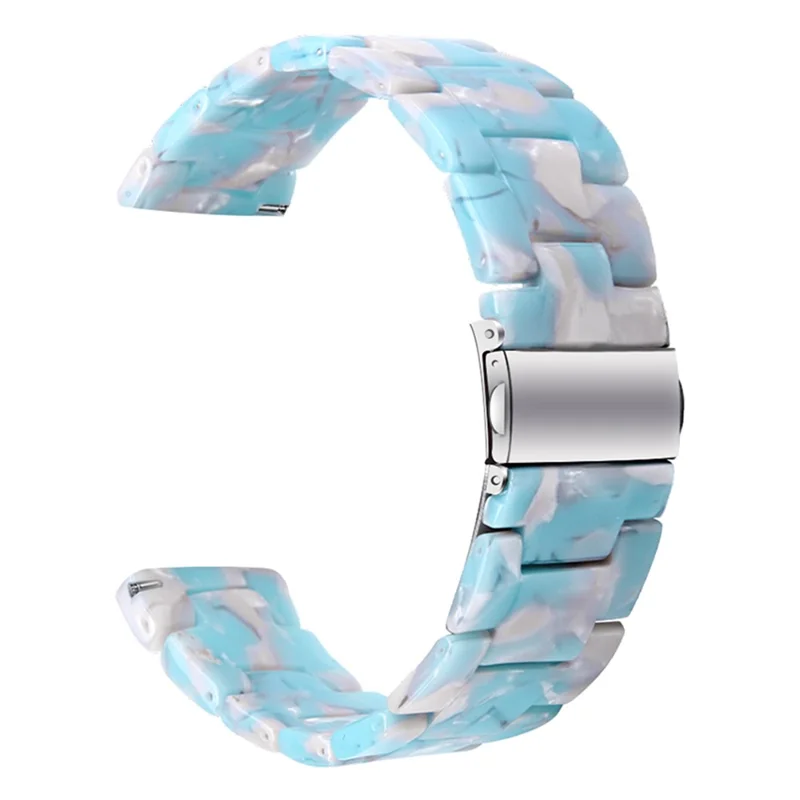For Garmin Vivoactive 4 Resin Watch Strap 22mm Waterproof Replacement Watch Band - Sky Blue
