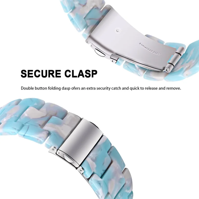For Garmin Vivoactive 4 Resin Watch Strap 22mm Waterproof Replacement Watch Band - Sky Blue