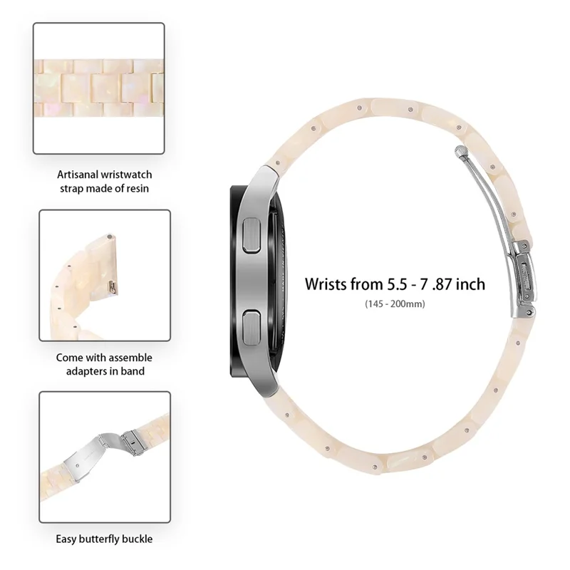 For Garmin Vivoactive 4 Resin Watch Strap 22mm Waterproof Replacement Watch Band - Fluorescent White