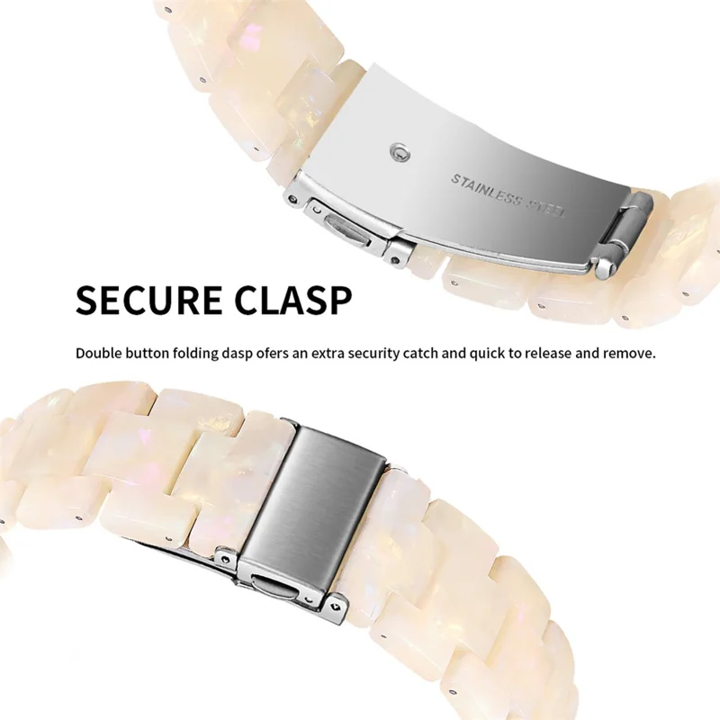For Garmin Vivoactive 4 Resin Watch Strap 22mm Waterproof Replacement Watch Band - Fluorescent White