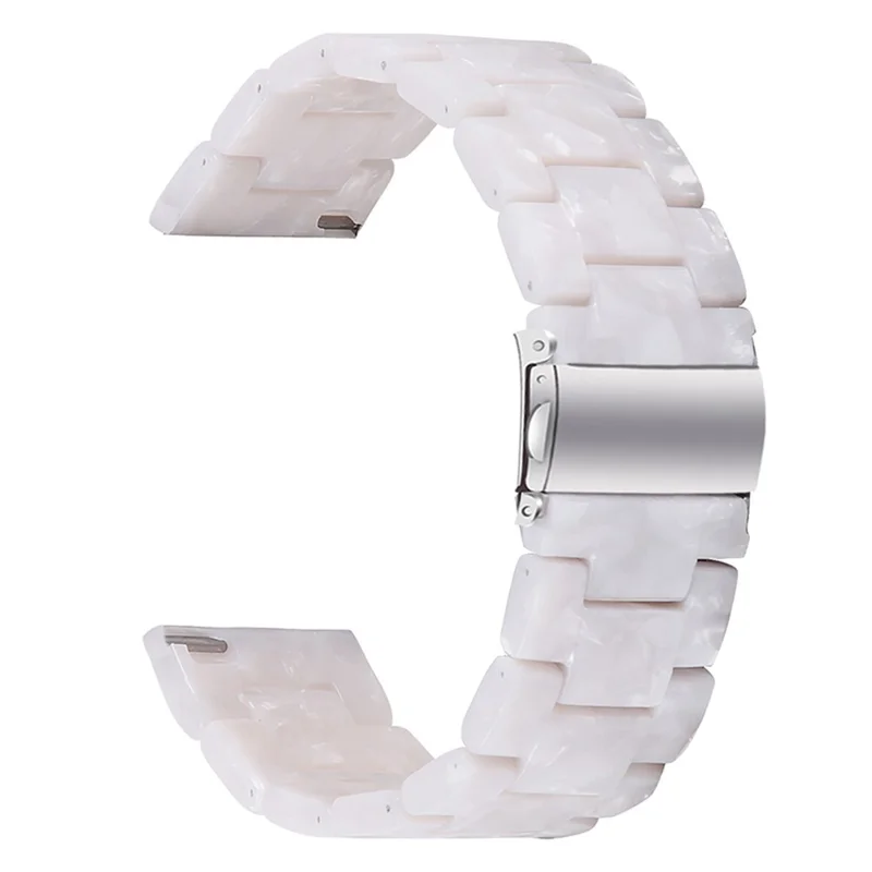 For Garmin Vivoactive 4 Resin Watch Strap 22mm Waterproof Replacement Watch Band - Pearl White