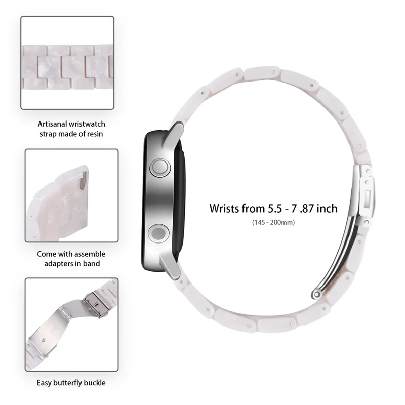 For Garmin Vivoactive 4 Resin Watch Strap 22mm Waterproof Replacement Watch Band - Pearl White