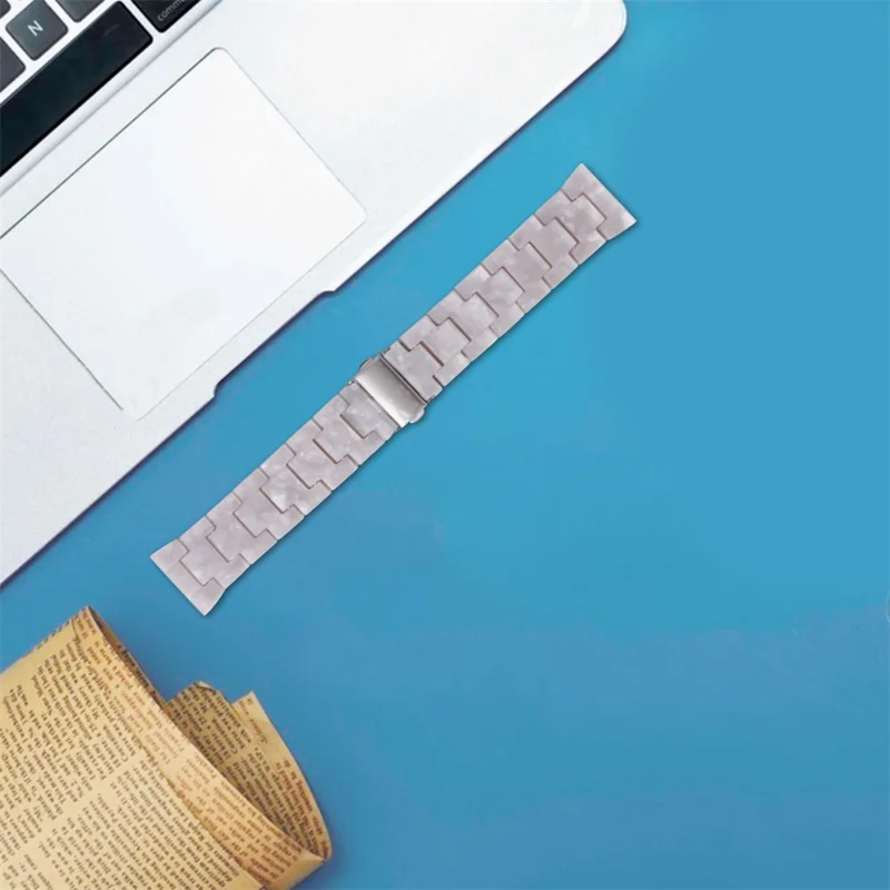 For Garmin Vivoactive 4 Resin Watch Strap 22mm Waterproof Replacement Watch Band - Pearl White