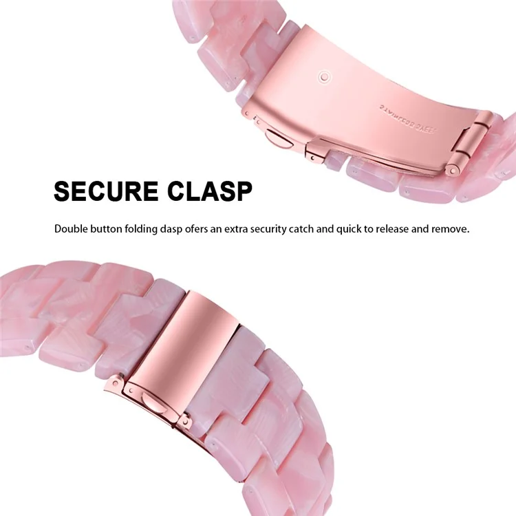 For Garmin Vivoactive 4 Resin Watch Strap 22mm Waterproof Replacement Watch Band - Pearl Pink