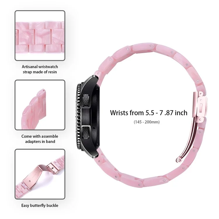 For Garmin Vivoactive 4 Resin Watch Strap 22mm Waterproof Replacement Watch Band - Pearl Pink