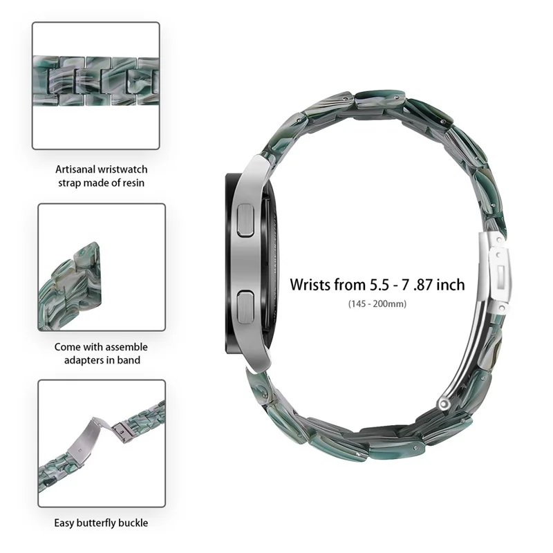 For Huawei Watch 4 Pro / Watch GT 3 / 2 46mm Replacement Watch Band Waterproof 22mm Resin Watch Strap - Green