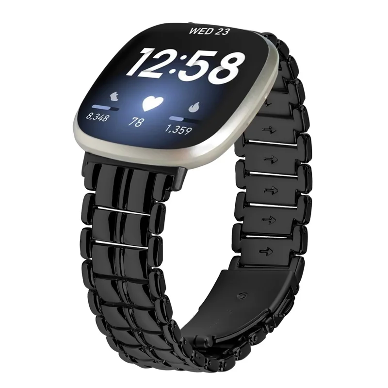 Uhrenarmband für Fitbit Versa 3 / Sense Smartwatch Metallarmband - Schwarz