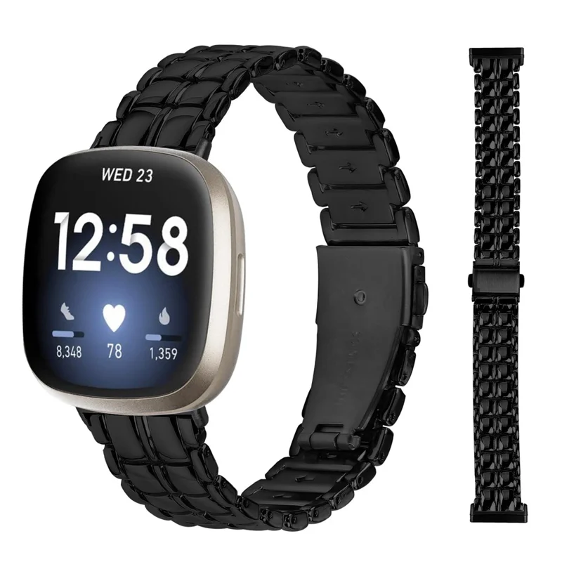 Uhrenarmband für Fitbit Versa 3 / Sense Smartwatch Metallarmband - Schwarz