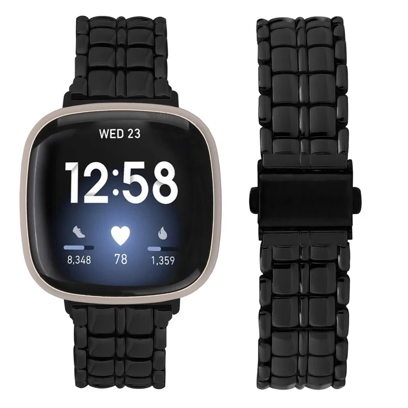 Uhrenarmband für Fitbit Versa 3 / Sense Smartwatch Metallarmband - Schwarz