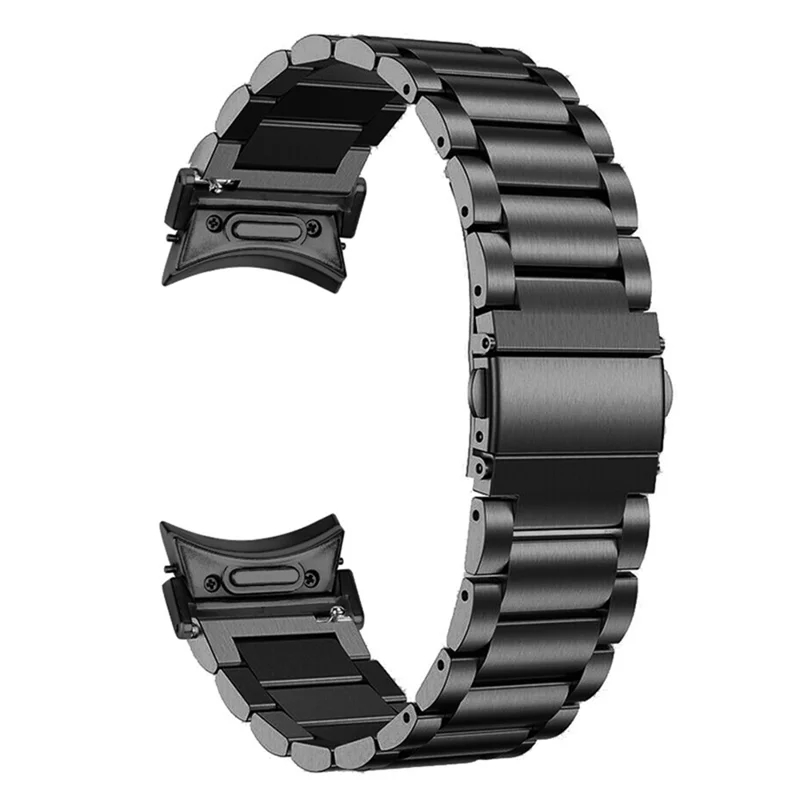 Pour Samsung Galaxy Watch 5 / 5 Pro / Watch FE 40 mm / Watch4 / Watch4 Classic 46 mm Bracelet de montre en acier inoxydable avec connecteur, noir