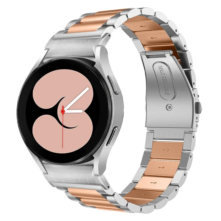 For Samsung Galaxy Watch 5 / 5 Pro / Watch FE 40mm / Watch4 / Watch4 Classic 46mm Stainless Steel Strap Connector Watch Band - Silver / Rose Gold