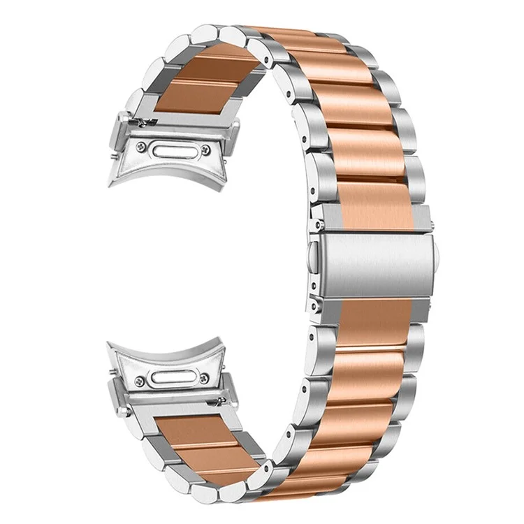 For Samsung Galaxy Watch 5 / 5 Pro / Watch FE 40mm / Watch4 / Watch4 Classic 46mm Stainless Steel Strap Connector Watch Band - Silver / Rose Gold