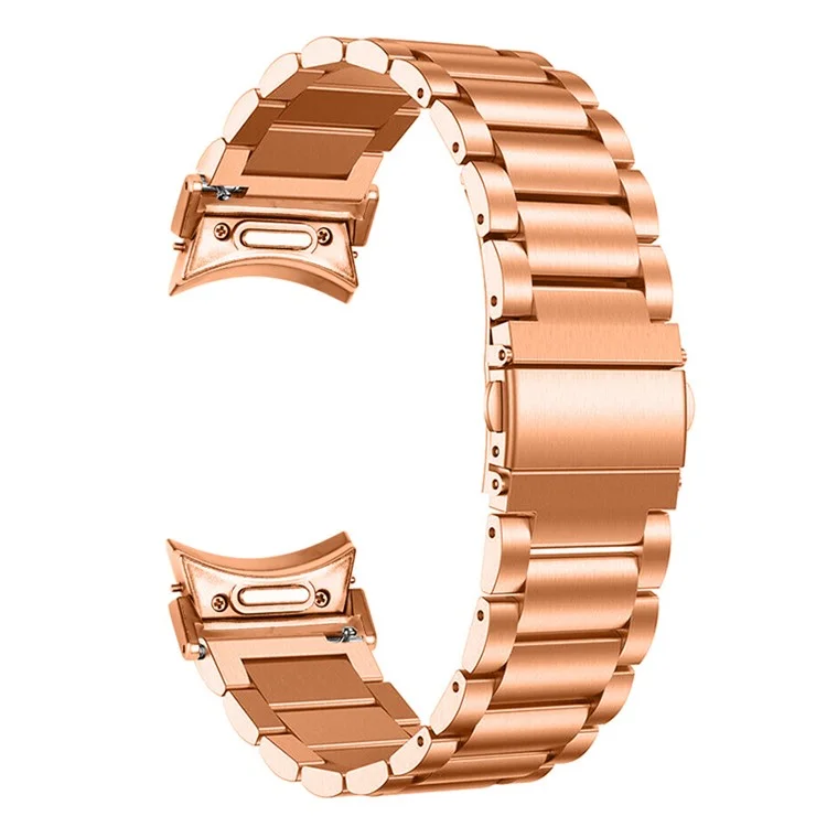 For Samsung Galaxy Watch 5 / 5 Pro / Watch FE 40mm / Watch4 / Watch4 Classic 46mm Stainless Steel Strap Quick Release Connector Watch Band - Rose Gold