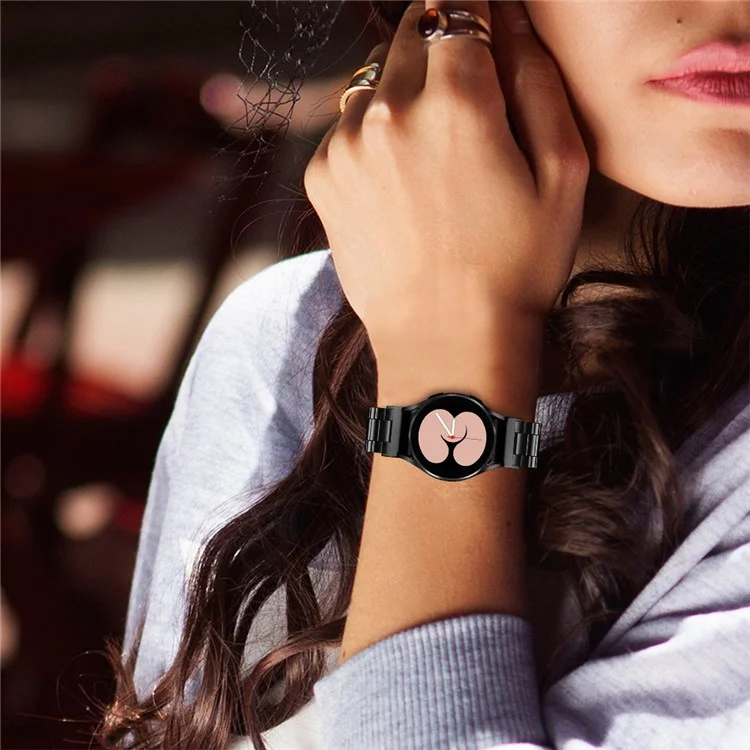 Per Samsung Galaxy Watch6 / Watch6 Classic Acciaio Inossidabile Cinturino Orologio a Rilascio Rapido Connettore Cinturino in Metallo, Nero
