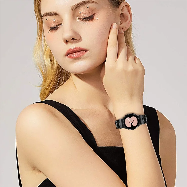 Per Samsung Galaxy Watch6 / Watch6 Classic Acciaio Inossidabile Cinturino Orologio a Rilascio Rapido Connettore Cinturino in Metallo, Nero