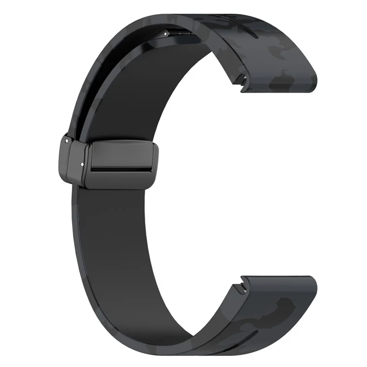 Per Garmin Fenix 7 / Forerunner 965 / 955 / 945 / 935 Watch Band Black Buckle 22mm Camouflage Wriststrap - Camo Grey