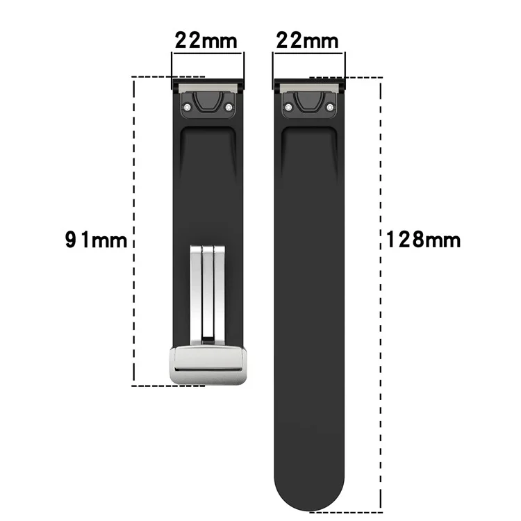Para Garmin Fenix 7 / Forerunner 965 / 955 / 945 / 935 Watch Band Dual Color 22mm Strap with Silver Buckle - Grey+White