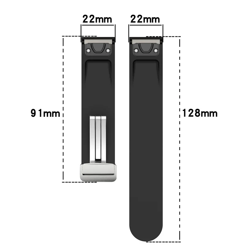 For Garmin Fenix 7 / Forerunner 965 / 955 / 945 / 935 Watch Band Dual Color 22mm Strap with Silver Buckle - Black+Lime