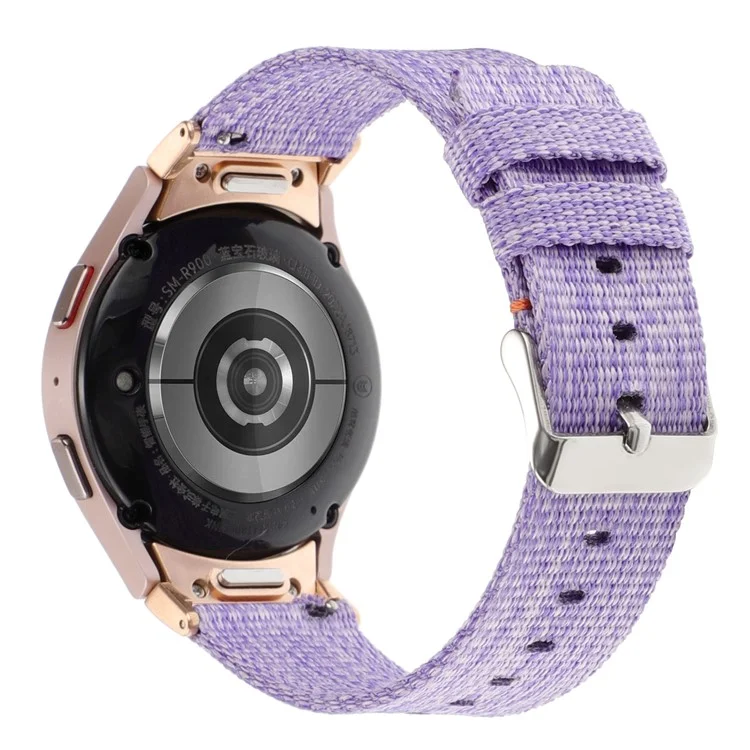 For Samsung Galaxy Watch FE 40mm / Watch6 / Watch6 Classic / Watch 5 / Watch 5 Pro Watch Band Adjustable Nylon Wrist Strap - Light Purple
