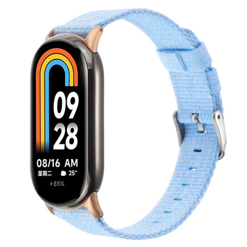 For Xiaomi Smart Band 9 NFC / 9 / 8 NFC / 8 Nylon Watch Strap Adjustable Wrist Band Replacement - Baby Blue