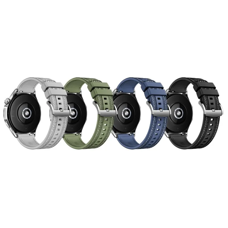 Para Huawei Watch GT 4 / GT 3 / gt 2 46 mm Reloj Correa de 22 mm Reemplazo de Correa de Silicona Con Recubrimiento de Nylon - Negro