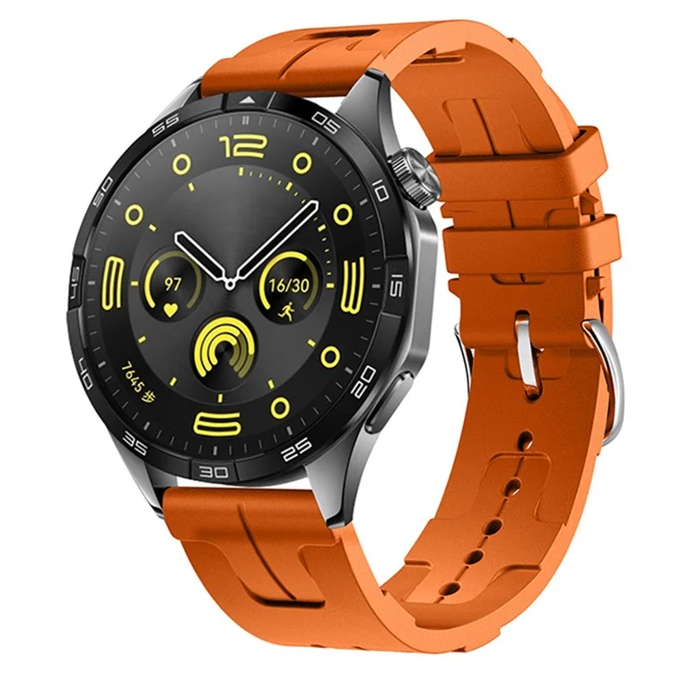 Für Huawei Watch gt 4 / GT 3 / GT 2 46 mm Wasserdichtes Riemen 22mm Flüssigkeit Silikon Uhrenband - Orange