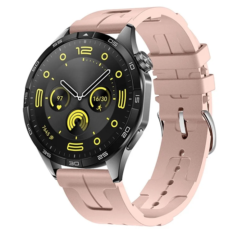 For Huawei Watch GT 4 / GT 3 / GT 2 46mm Waterproof Strap 22mm Liquid Silicone Watch Band - Pink