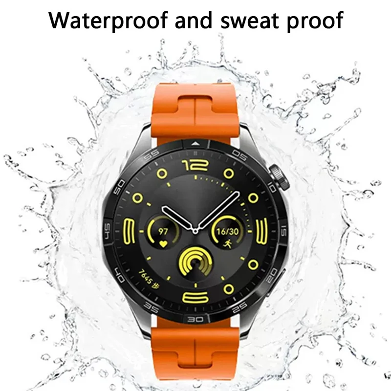 For Huawei Watch GT 4 / GT 3 / GT 2 46mm Waterproof Strap 22mm Liquid Silicone Watch Band - Khaki