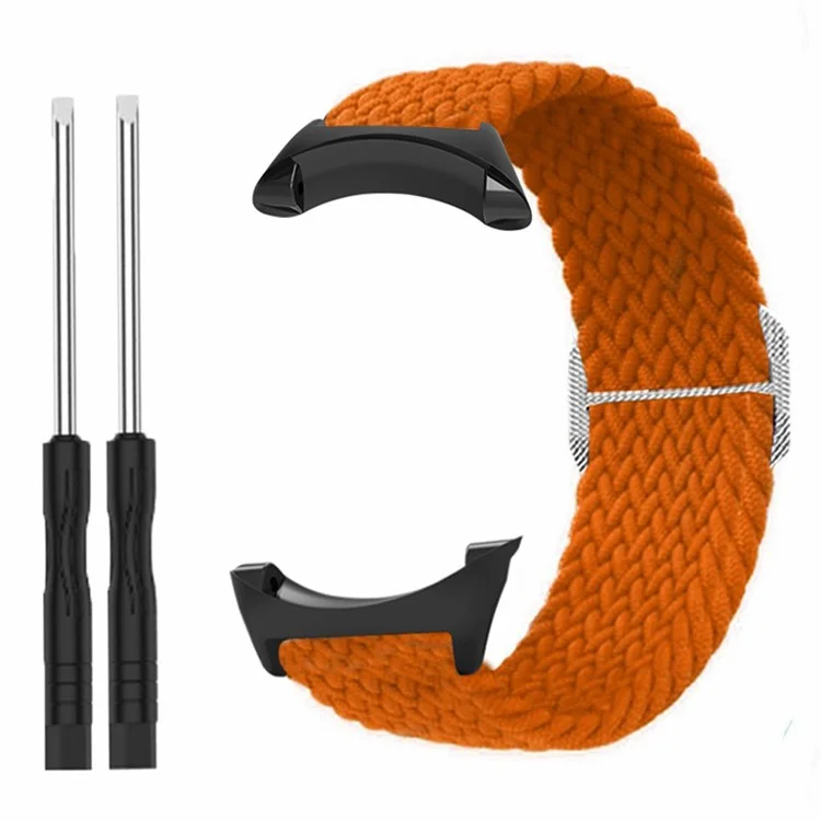 For Suunto Core Watch Band Stretchy 22mm Soft Nylon Elastic Braided Strap - Orange