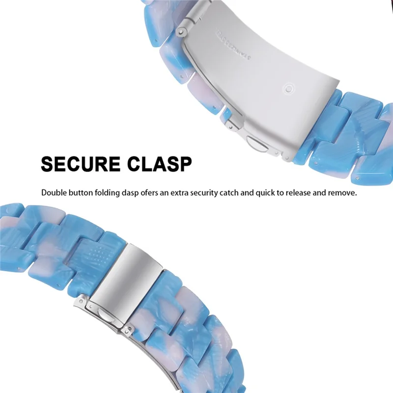 For Misfit Vapor Watch Band Waterproof Resin Replacement Watch Strap - Blue  /  Pink