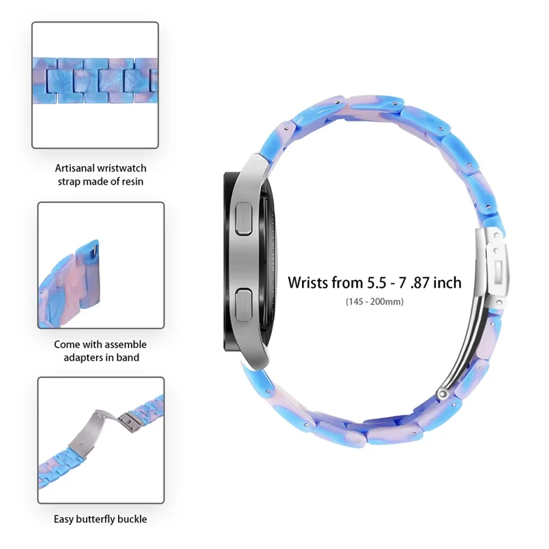 For Misfit Vapor Watch Band Waterproof Resin Replacement Watch Strap - Blue  /  Pink