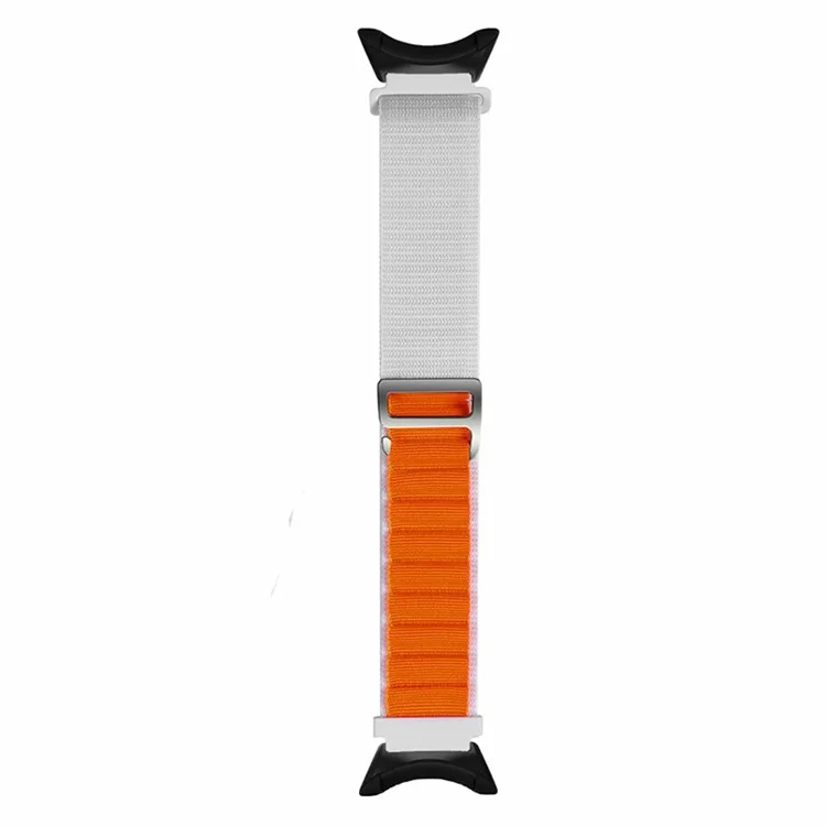 For Suunto Core Watch Band 22mm Nylon Loop Adjustable Wrist Strap with Connector - White+Orange