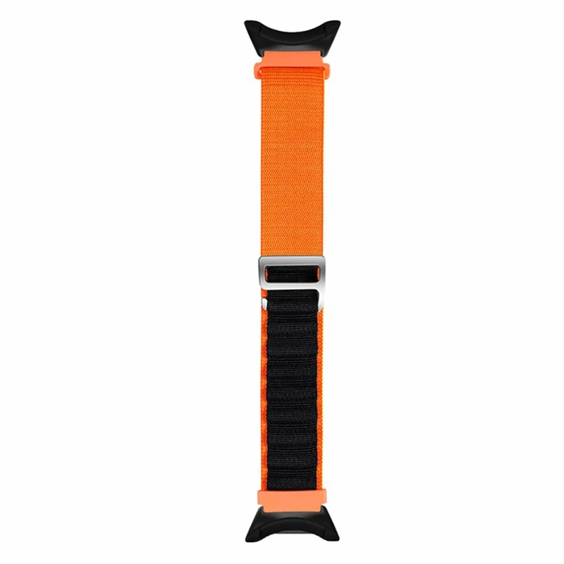 For Suunto Core Watch Band 22mm Nylon Loop Adjustable Wrist Strap with Connector - Orange+Black